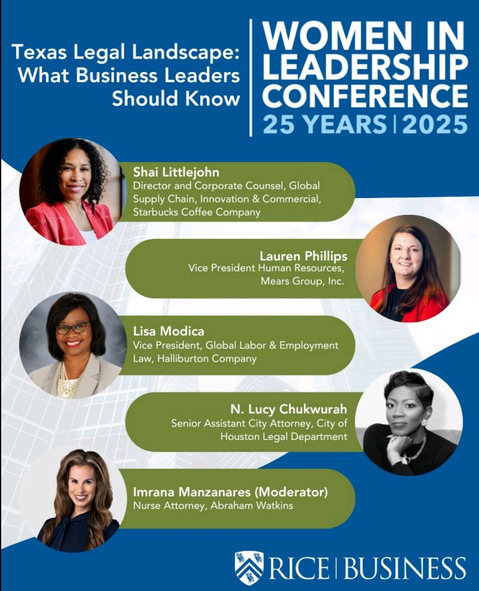 Rice Business Women in Leadership Conference 2025 flyer